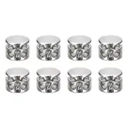 8Pcs Metal Cord Locks, 3mm Double Hole Toggle Spring Stop, Silver White