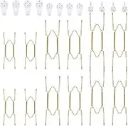 12 PCS 6/8/10 INHC Stainless Steel Spring Loaded Art Display Rack for Wall, Plate Hanger, and Shelf Versatile, Simple Design, Elegant and Durable, Showcasing Plates and Artwork Stainless Steel