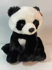 AURORA Black & White Panda Bear Stuffed Animal. 12” Tall, Sitting. NEW.