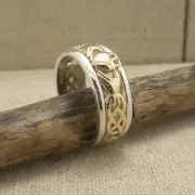 Sterling Silver & 10K Claddagh Ring Celtic Knot Band by Keith Jack Gift Boxed 10