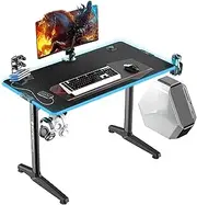 [EUREKA ERGONOMIC] Large Gaming Desk - T-Shaped Computer Table for PC, Home and Office - Black (112 * 60 * 77 cm)