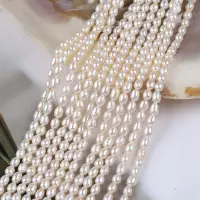 在飛比找蝦皮購物優惠-現貨批發4-5mm米形珍珠正品天然淡水珍珠diy項鍊手鍊