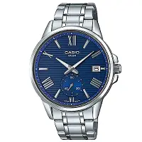 在飛比找Yahoo奇摩購物中心優惠-CASIO 羅馬簡約時尚橫條紋設計不鏽鋼腕錶(MTP-EX1