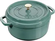 [STAUB] La Cocotte Round Z1025-323 Pico Cocotte Round Eucalyptus 9.4 inches (24 cm) Large, Two-Handed Casting, Enameled Pot, Induction Compatible