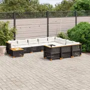 11 Piece Garden Sofa Set with Cushions Poly Rattan vidaXL