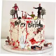 17 PCS Zombie Cake Decoration Zombie Cake Toppers Zombie Figure Themed Party