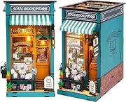 DIY Book Nook Kit - 3D Wooden Puzzle Dollhouse with LED - Miniature Bookshelf Decor for Teens & Adults - Bookend Creative DIY Miniature House Kit Unique Present Idea (Soul Bookstore)