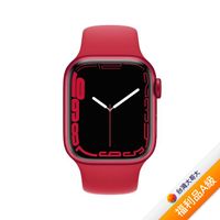 Apple Watch S7 LTE版 45mm 紅色鋁金屬錶殼配紅色運動錶帶(MKJU3TA/A)(美商蘋果)【福利品A級】