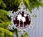 Pewter Finish Christmas Ornament Myrtle Beach 3" Metal South Carolina
