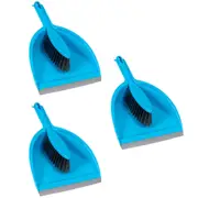 3x Cleanlink Home Table/Floor Sweeper Cleaner Set w/Mini Dustpan/Hand Brush Blue