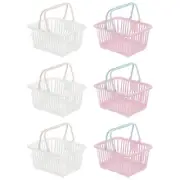 6PCS Mini Shopping Baskets with Handles Small Tiny Baskets, White Purple