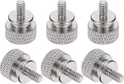 uxcell 6 Pcs 6#32 Knurled Thumb Screw Computer Case Threaded Hand Tighten Screws Aluminum Alloy for PC Case, Gray