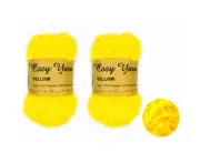 100g 8 Ply Knitting Yarn Acrylic Super Soft Solid Multi Colour Baby Cozy Chunky - Yellow (Cozy Yarn)