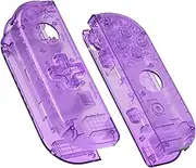 eXtremeRate Clear Atomic Purple Joycon Handheld Controller Housing (D-Pad Version) with Full Set Buttons, Replacement Case for Nintendo Switch Joy-Con & Switch OLED Joycon – Console Shell NOT Included