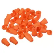Bell End Stopper Cord Rope Lock for Drawstring Bag, Orange 50pcs