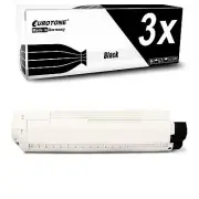 3x Eurotone Cartridge Black for OKI C-801-DN C-821-N C-801-N