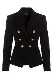 BALMAIN Double Breast Blazer Jacket With Logo Buttons