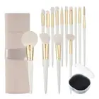 Rownyeon Makeup Brush Set, 14 Pieces, Includes Makeup Pouch, Fiber Bristles, Sof