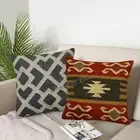 Turkish Pillowcase Vintage Back Rest Wool Jute Cushion Cover Handmade Sofa Sham