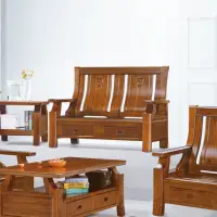 在飛比找momo購物網優惠-【MUNA 家居】5169型柚木色實木組椅/二人座(沙發 實