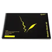 Quill Sketch Book Visual Art Diary Short Side Bound 110Gsm 20 Sheets A3 Black