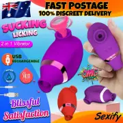 Clitoris Sucking Vibrator Oral Tongue Clit G-Spot Stimulator Dildo Sex Toy Women
