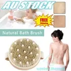 2 In 1 Dry Body Brush Natural Bristle Dead Skin Remover Massage Anti Cellulite