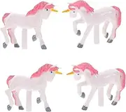 Gadpiparty 4pcs Music Box Unicorn: Plastic Musical Box Making Unicorn Figurine - Unique Doll Accessories for Birthday DIY Craft Enthusiasts