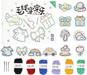 Kids Lacing Toy - Toy Lacing Threading Kit - Fine Motor Skill Game, Sensory Preschool Crafts, Non-Woven Patterns, Embroidery Games for Boredom Relief