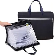 A4 Expanding Files Folder 13 Pockets Folder Document Organizer File Organiser with Zipper Closure Accordion Filing Box with Tabs Expandable Folder Document Organiser Box Files Document Bill Storage