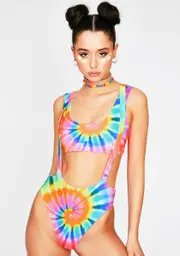 [Towers Swimwear] Tie Dye Reversible Bikini Set