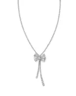 Bloomingdale's Fine Collection Diamond Bow Lariat Tennis Necklace in 14K White Gold, 10.00 tcw