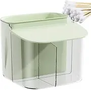 Cotton Swab Organizer - Cotton Swab Container - Breathable - Detachable Trash Can Compartment Cotton Ball Holder for