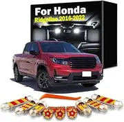 17Pcs Car LED Interior Reading Door Light Kit, For Ridgeline 2016 2017 2018 2019 2020 2021 2022 Vanity mirror Bulbs