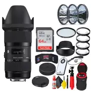 Sigma 18-35mm f/1.8 DC HSM Art Lens for Canon EF + 64GB SD Card Bundle