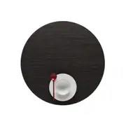 Chilewich Basketweave Round Mini Placemat Espresso