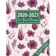 2020-2021 Two Year Planner: Unique Hand Drawn Cactus Design: 24 Month Appointment & Schedule Organizer, Side-By-Side Monthly View With Year At A G