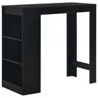 High Table With 3 Shelves Organizer Dining Bar Kitchen Compact Furniture Black