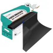 54" X 100' Plastic Tablecloth Roll Black Disposable Plastic Table Cover with ...