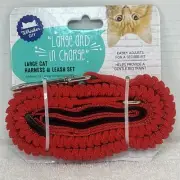 NEW Whisker City Large Cat Leash. Red And Black