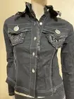 Women’s Black Rayon Casual Beaded Button Up Long Sleeve Size L Top Blouse Shirt