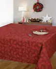 Lintex Holly & Berry Woven Red Damask H2409C 70”Red Round Tablecloth