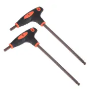 2pcs T-Handle Ball End Hex Key 5mm S2 Metric Size Wrench for Auto Maintenance