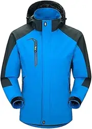 [Generic] Men's Waterproof Rain Jacket With Hooded Casual Men Lightweight Windbreaker Hiking Coats Men Outdoor Shell Ski Jackets