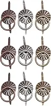 Tim Holtz Idea-ology Ring Fasteners, 9 Brad Fasteners with Fluted Tops and Attached Jump Rings, Nickel, Brass, Copper, Craft Embellishments, TH93060
