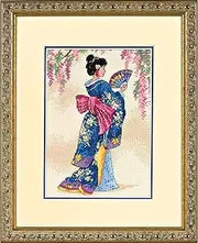 Dimensions Gold Collection - Counted Cross Stitch Kit - Elegant Geisha - 06953 - Arts and Crafts for Adults - 18 Count Aida - 5 x 7 inch