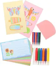 Rainbow Kit Boys and Girls Bookmarks Postcards Coloring Sheets Diy Party Favors Stimulate Creativity