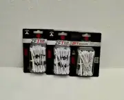 3 Zero Friction ZF Tour 3 Prong White Golf Tees 3 1/4" - ZT15003 - 30 Tees