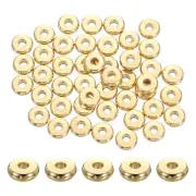 150 Pcs Brass Spacer Beads, 5mm Flat Round Beads Metal Heishi Bead, Gold