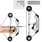 8Inch Archery Mini Compound Bow and Arrow Set Stainless Steel Range30-40m Toy